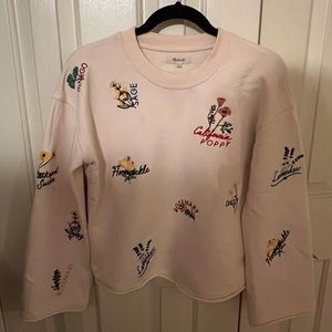 MADEWELL, Size XS, Embroidered Herb Sweatshirt